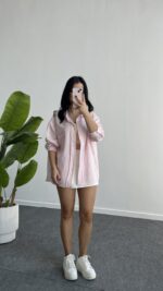 Tores Garnili Gömlek - Pembe - Görsel 2