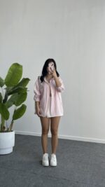 Tores Garnili Gömlek - Pembe - Görsel 5