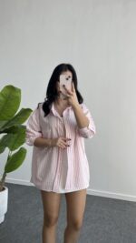 Tores Garnili Gömlek - Pembe