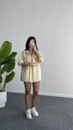 Tores Garnili Gömlek - Sarı - Görsel 7