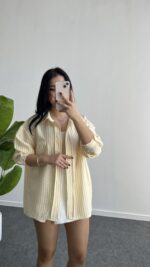 Tores Garnili Gömlek - Sarı - Görsel 8