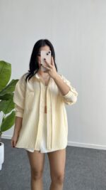 Tores Garnili Gömlek - Sarı - Görsel 5