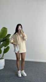 Tores Garnili Gömlek - Sarı - Görsel 4