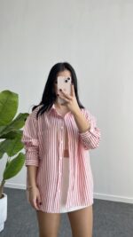 Tores Garnili Gömlek - Kırmızı