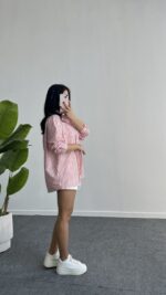 Tores Garnili Gömlek - Kırmızı - Görsel 4