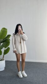 Tores Garnili Gömlek - Kahve - Görsel 3