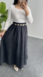 Lerasa Tensel Maxi Etek - Lacivert - Görsel 3