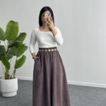 Lerasa Tensel Maxi Etek - Bordo