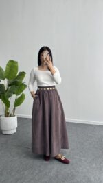 Lerasa Tensel Maxi Etek - Bordo