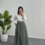 Lerasa Tensel Maxi Etek - Haki