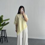 Elly Dantelli Kombine Tişört - Sarı