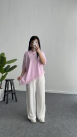 Elly Dantelli Kombine Tişört - Pembe - Görsel 5