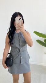 Jessy Takım Görünümlü Elbise - Gri - Görsel 2