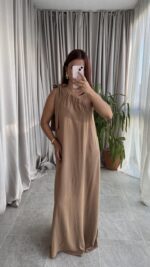 Kahverengi Lena Elbise - Görsel 4