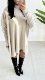 Karden Yırtmaçlı Pelerin - Taş - Görsel 6