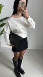 Kayık Yaka Oysho Bluz - Ekru - Görsel 2