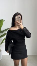 Kruvaze Triko Takım - Siyah - Görsel 11