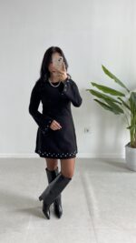 Lavia Drop Detaylı Selanik Elbise - Siyah - Görsel 2