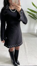 Lavia Drop Detaylı Selanik Elbise - Siyah - Görsel 5