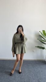 Lemas Bluz Şort Takım - Haki - Görsel 4