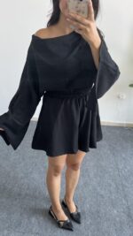 Lemas Bluz Şort Takım - Siyah - Görsel 4