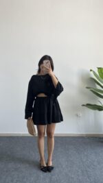 Lemas Bluz Şort Takım - Siyah