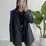 Liona Kruvaze Blazer Ceket - Antrasit