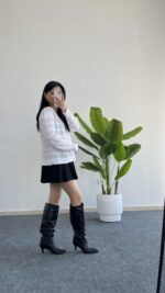 Lora Merserize Bluz - Beyaz - Görsel 6