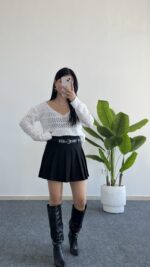 Lora Merserize Bluz - Beyaz - Görsel 2