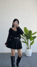 Lora Merserize Bluz - Siyah - Görsel 2