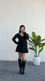 Lora Merserize Bluz - Siyah - Görsel 9