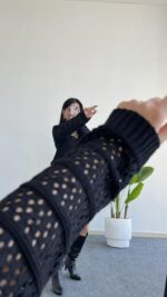 Lora Merserize Bluz - Siyah - Görsel 3