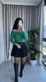 Madonna Yaka Kaşkorse Yeşil Body - Görsel 4