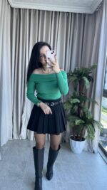 Madonna Yaka Kaşkorse Yeşil Body - Görsel 6