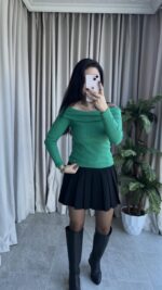 Madonna Yaka Kaşkorse Yeşil Body - Görsel 8