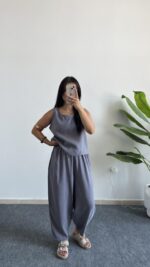 Marvis Modal Tensel İkili Takım - Gri - Görsel 6