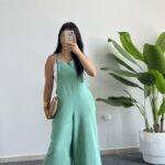 Mint Yeşili Keten Tulum