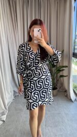 MNG Kruvaze Yaka Elbise - Görsel 2