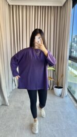 Mor Oversize T-shirt - Görsel 5