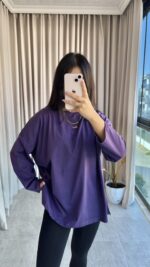 Mor Oversize T-shirt - Görsel 4