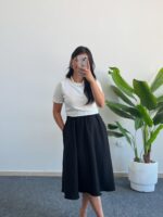 Oliya Takım Görünümlü Elbise - Siyah-Beyaz - Görsel 2