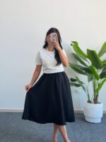 Oliya Takım Görünümlü Elbise - Siyah-Beyaz - Görsel 3