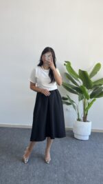 Oliya Takım Görünümlü Elbise - Siyah-Beyaz - Görsel 6