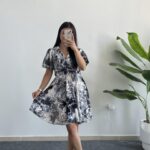 Otia Kemerli Viskon Elbise - Siyah