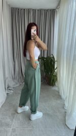 Parla Mint Yeşili Şalvar Pantolon - Görsel 3
