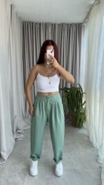 Parla Mint Yeşili Şalvar Pantolon