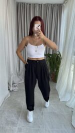 Parla Siyah Şalvar Pantolon - Görsel 4