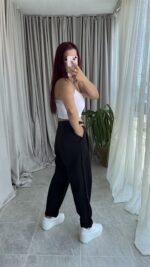 Parla Siyah Şalvar Pantolon - Görsel 6