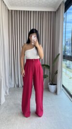 Pembe Bol Paça Palazzo Pantolon