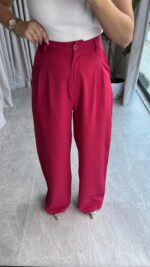 Pembe Bol Paça Palazzo Pantolon - Görsel 4